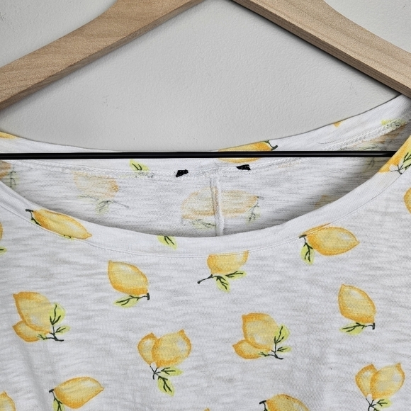 Lane Bryant Lemon Printed Waist Cinch Tee Top Blouse - Picture 5 of 8